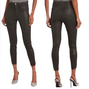 L'agence Margot High Rise Skinny Jeans Greystone Coated Size 24
